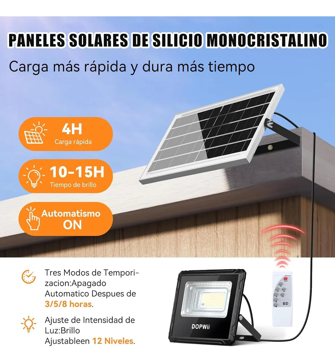 Dopwii Lámpara Solar Led Exterior Reflector Ling2 X