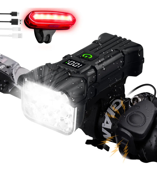 Rowide® Luz Bicicleta Recargable Delantera Traser Y Claxon