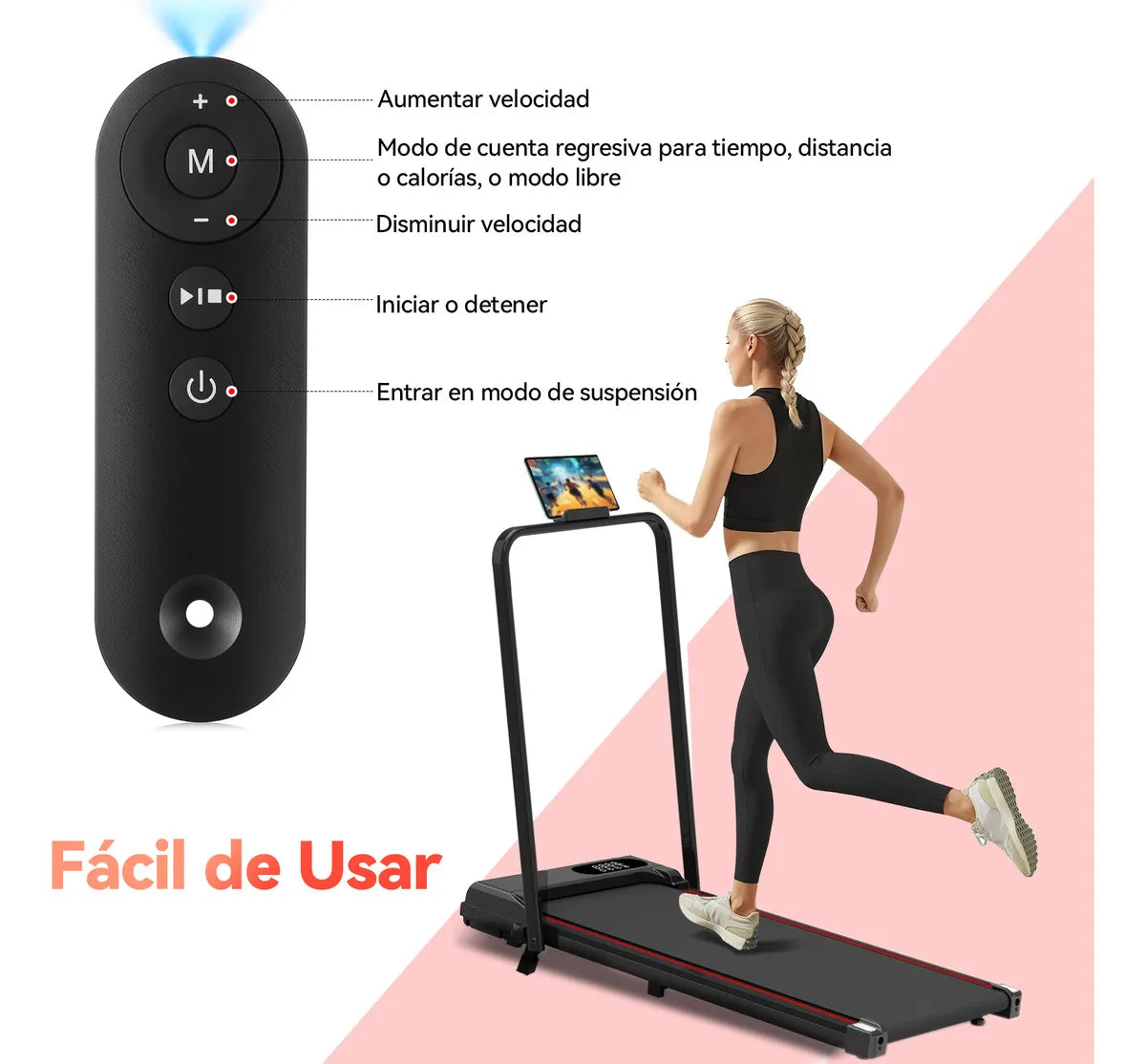 Caminadora Eléctrica Plegable Portátil 2.5hp con Pantalla LCD Y Control Remoto，Caminadora Electrica Walking Pad Portatil Elevacion Casa Oficina Gimnasio，2 En 1 Caminadora Electrica Inclinacion