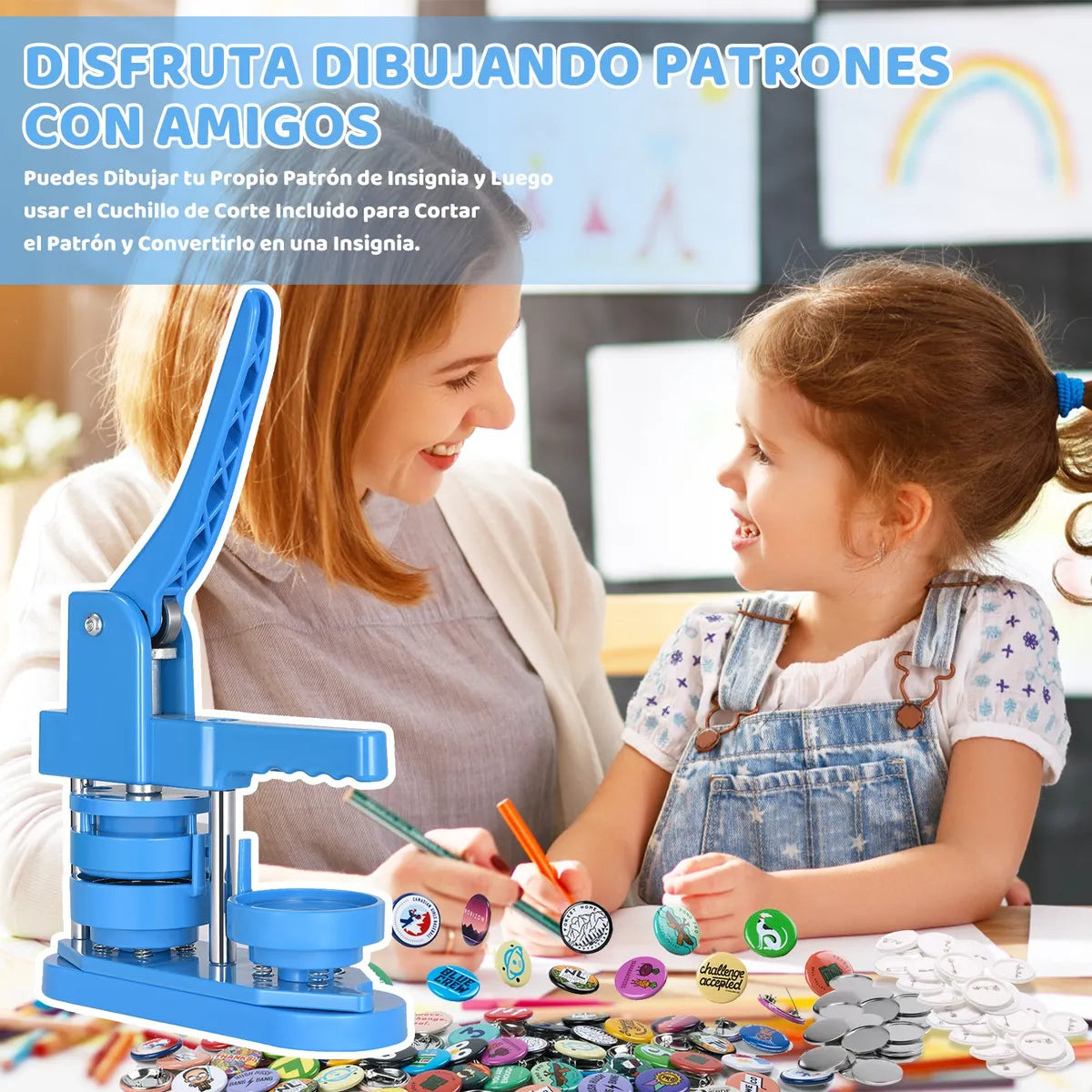 Máquina Hacer Botones, Maquina Para Hacer Pines 58mm 100pcs