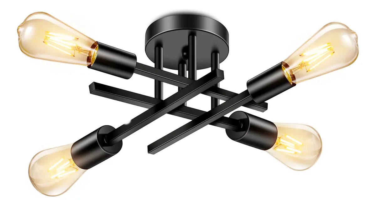 Dopwii® Lámpara De Techo Negro Colgantes Decorativas 4 Luces