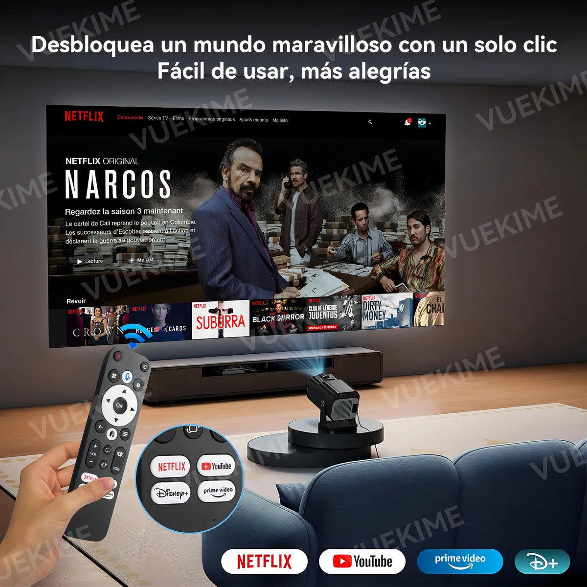 Proyector Portátil Vuekime Android 13 1080P 4K WiFi 6 Bluetooth
