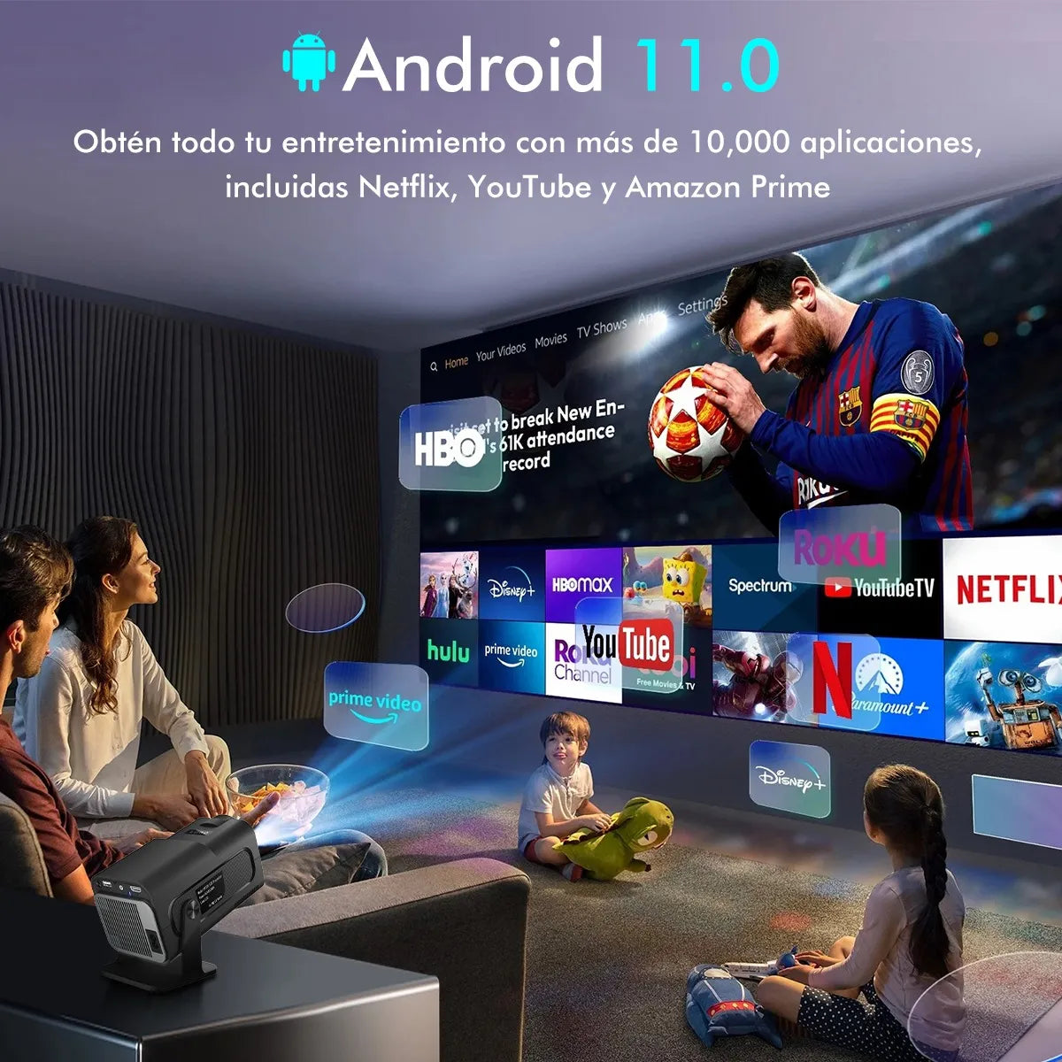 Proyector Hd 8k Android 11 Wifi Full 1080p 15000lm Projector