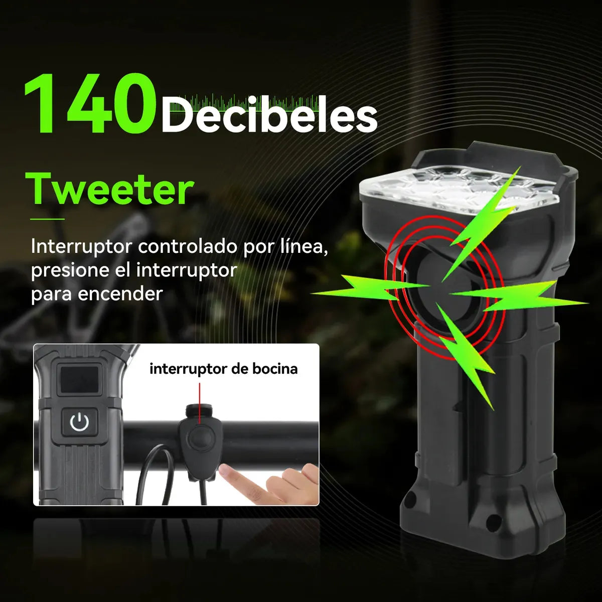 Rowide® Luz Bicicleta Recargable Delantera Traser Y Claxon