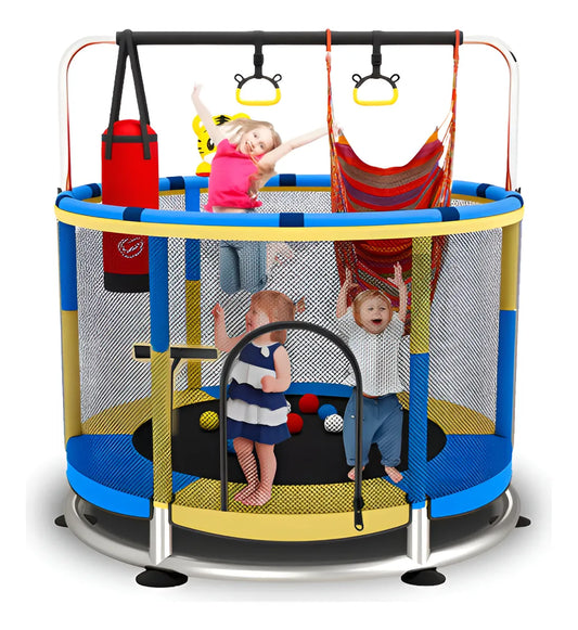Trampolín para niños juegos al aire libre engrosado ring base apto de 2 a 12 años 2-3 niños a la vez 1.4 m diametro Welikera