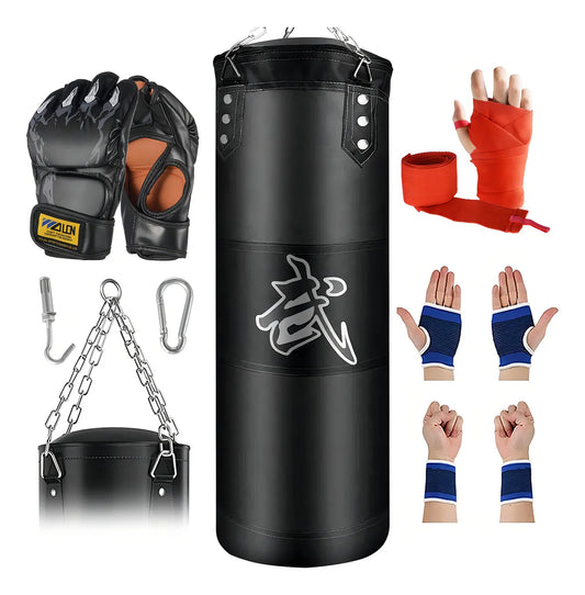 Rowide®saco De Boxeo Profesional Costal De Box Guantes Negro