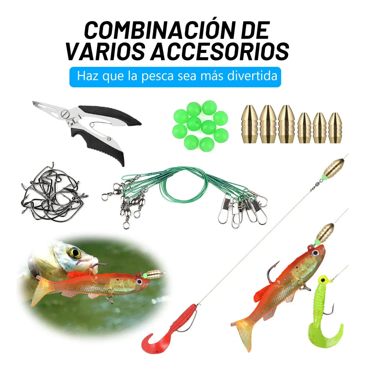 Rowide® 322 Pcs Kit De Cebos De Señuelos De Pesca Lure Profesional，Pesca Profesional,kit De Curricanes Pesca 322 Pcs，322 Piezas Señuelos De Pesca Kit De Pesca Completo Con Caja