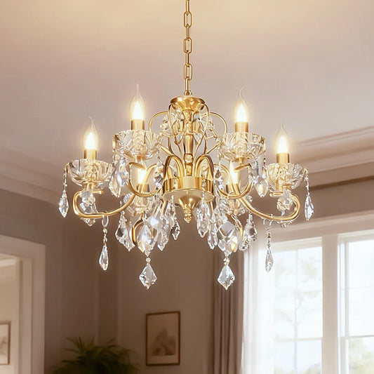 Dopwii® Lámpara Colgante Cristal Vintage Elegant 5 Luz Para