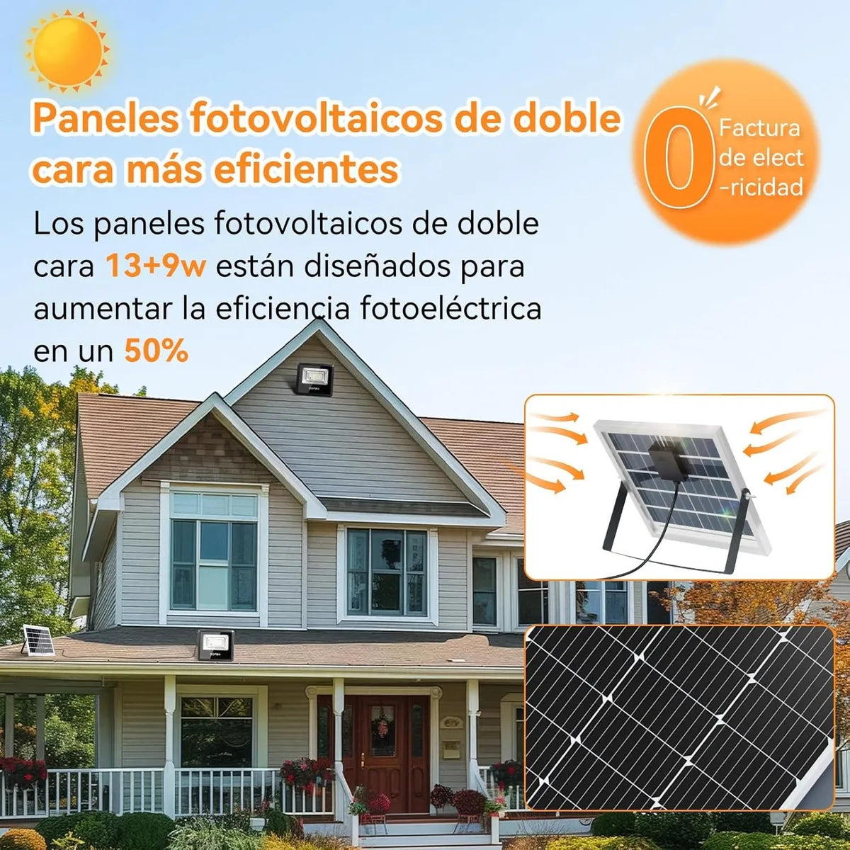 Dopwii Lámpara Solar Led Exterior Reflector Ling2 X