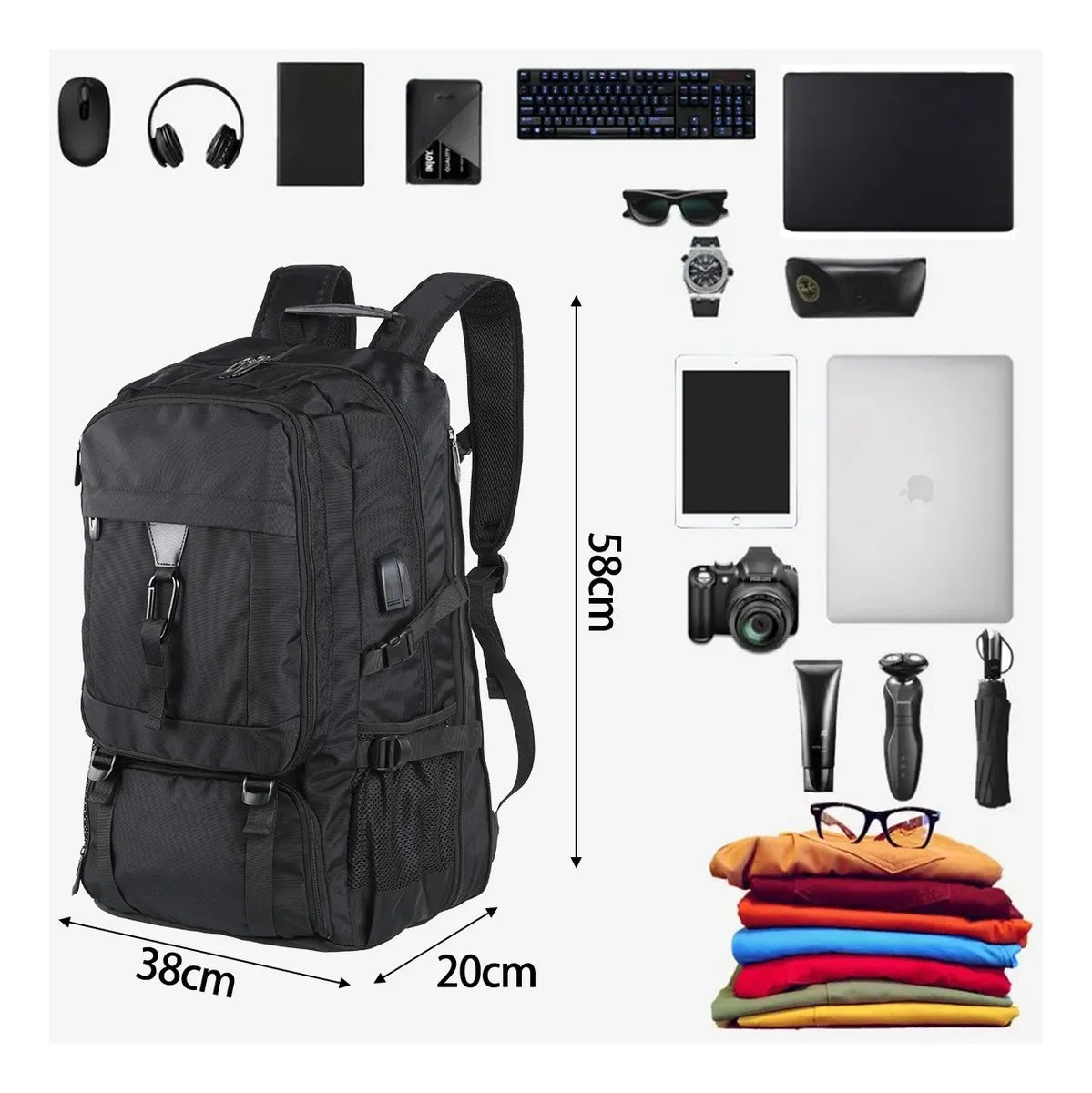 Mochilas De Viaje Hombre Mochila Laptop Impermeable 18 Inch
