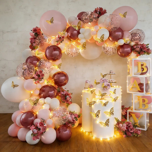 Globos de cumpleaños metálicos decoración kits de 144 globos de decoraciones de fiesta