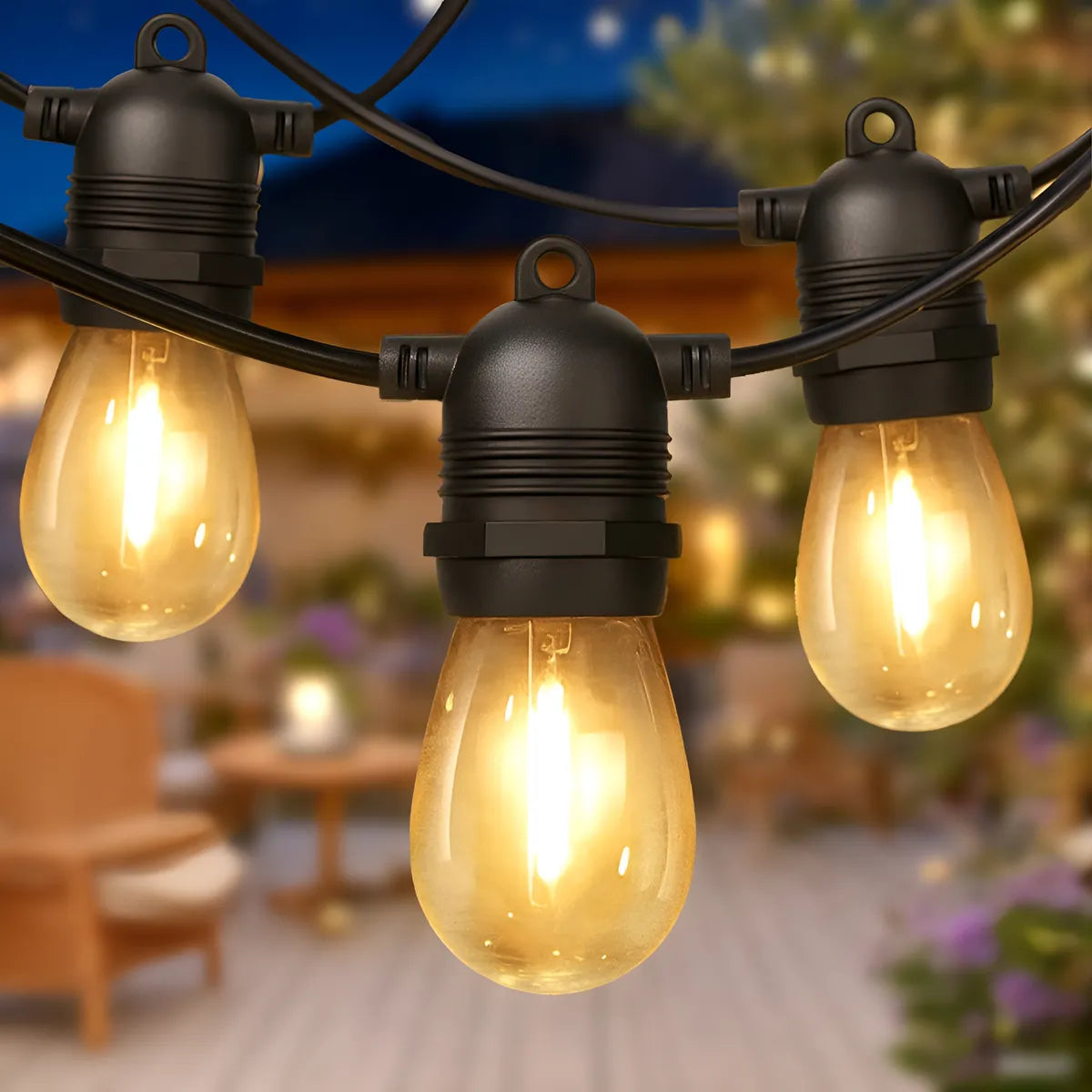 Dopwii Guirnalda De Luces Exterior 10m 10+1 Focos Led S14
