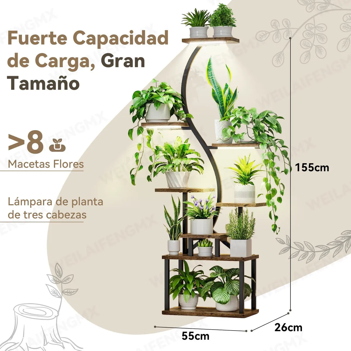 Estantes Para Plantas, Porta Macetas, Con Luces Para Plantas