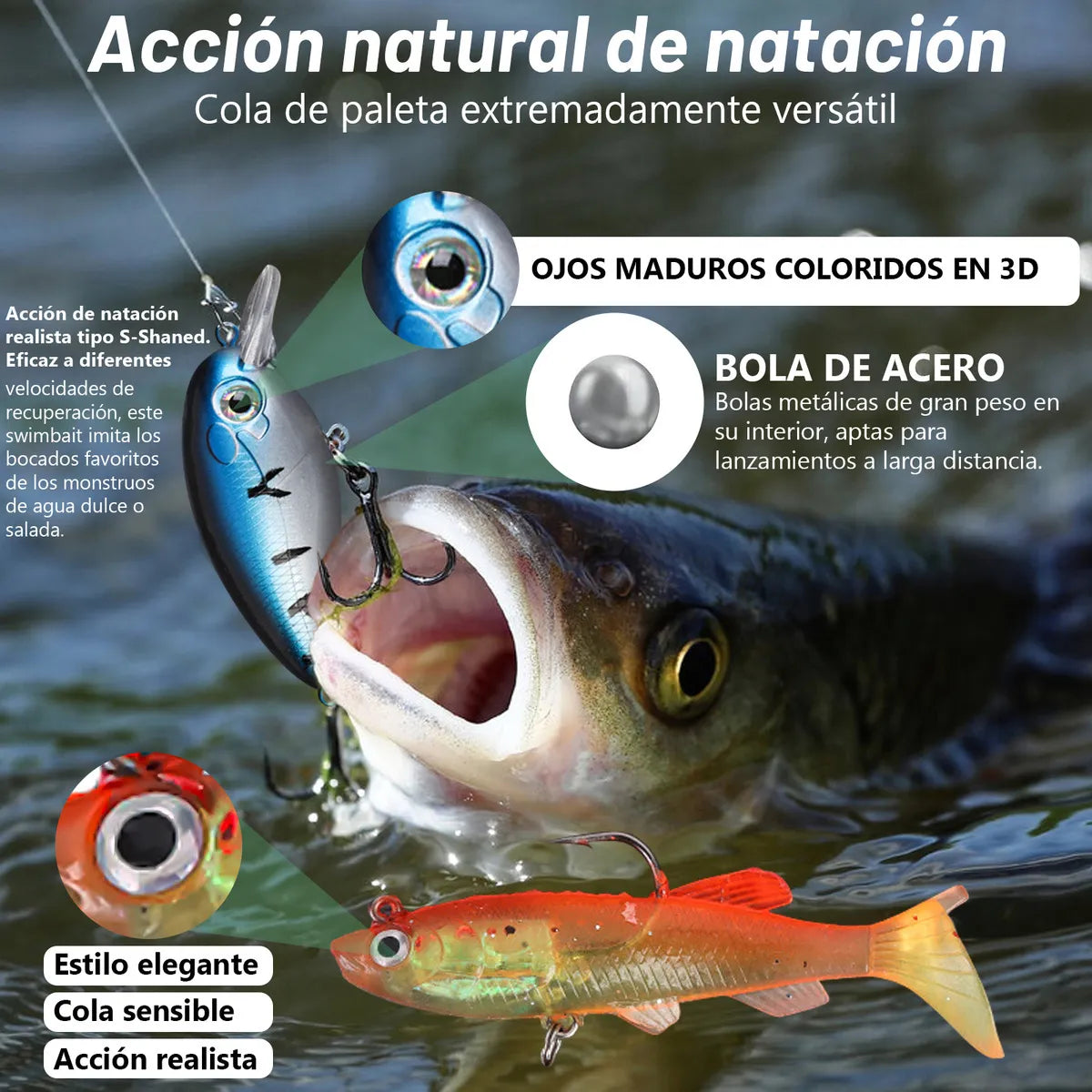 Rowide® 322 Pcs Kit De Cebos De Señuelos De Pesca Lure Profesional，Pesca Profesional,kit De Curricanes Pesca 322 Pcs，322 Piezas Señuelos De Pesca Kit De Pesca Completo Con Caja