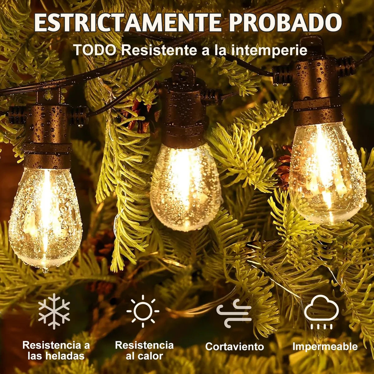 Dopwii Guirnalda De Luces Exterior 10m 10+1 Focos Led S14