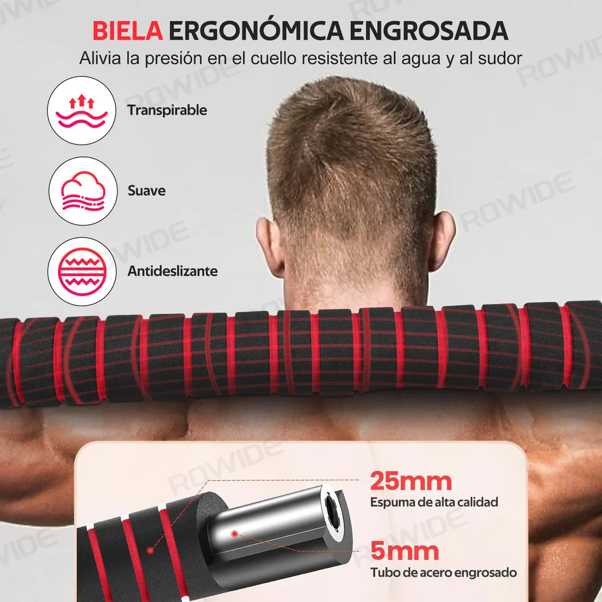 Rowide Juego Mancuernas Ajustables 15 Kg Incluye Barra y Pesas Hexagonales