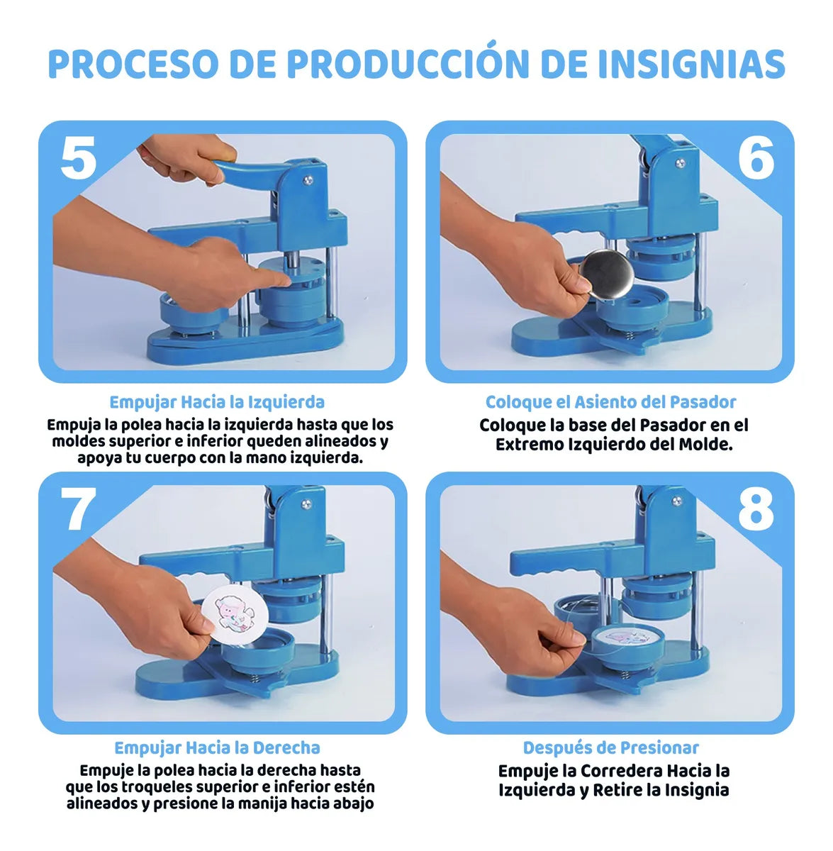 Máquina Hacer Botones, Maquina Para Hacer Pines 58mm 100pcs