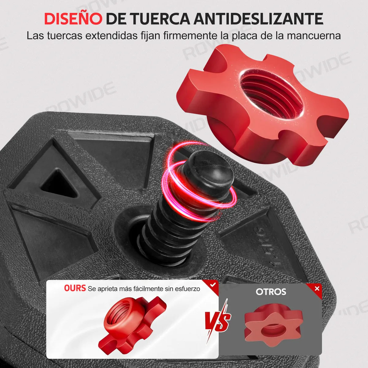 Rowide Juego Mancuernas Ajustables 15 Kg Incluye Barra y Pesas Hexagonales