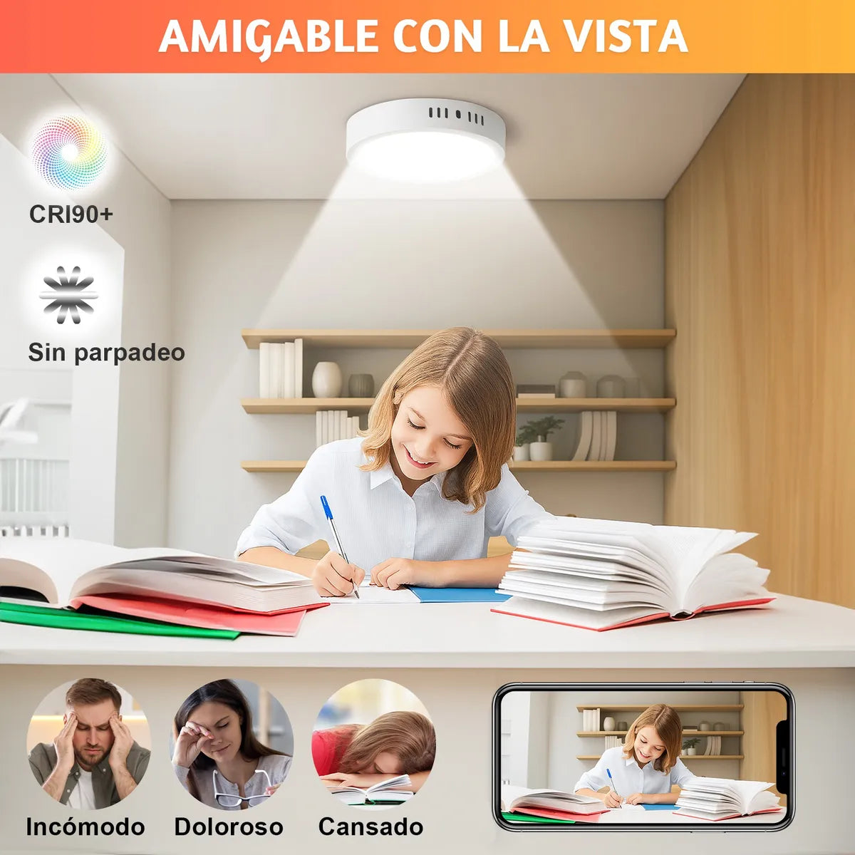 Dopwii 5pzs Lampara De Techo Sobreponer Led 18w Blanco